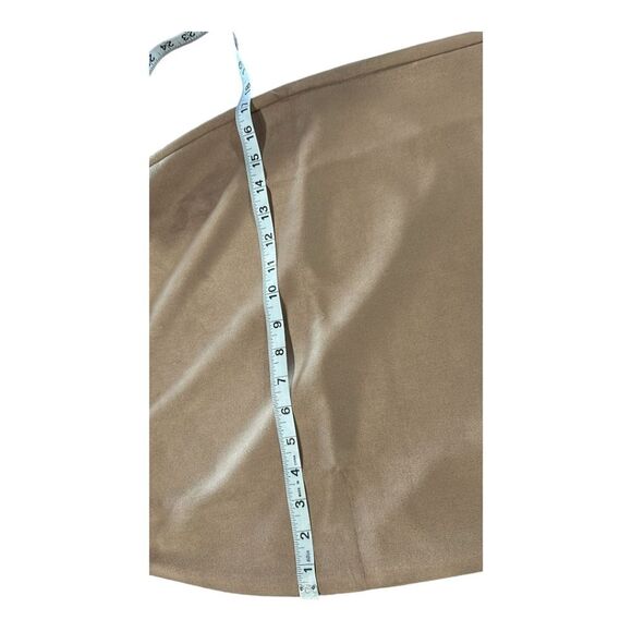 Susana Monaco -1908 NWT Sand Beige Faux Suede Pull On Above Knee Pencil Skirt M - Picture 5 of 9